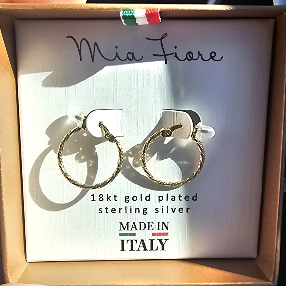 18k Gold Plated Sculptural Hoop Earrings